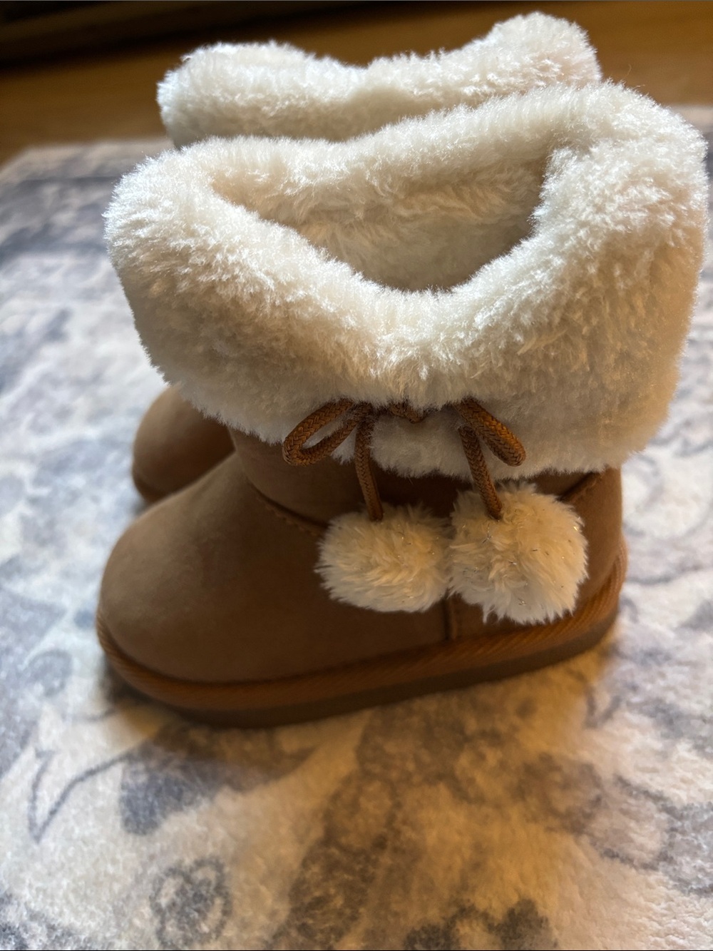 Toddler Plush Pom-Pom Winter Boots - Tan